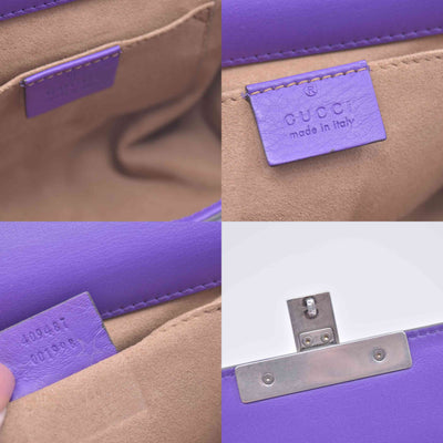 $1250 GUCCI Purple Leather Padlock Strawberry Shoulder Bag CONSIGNMENT 10021438