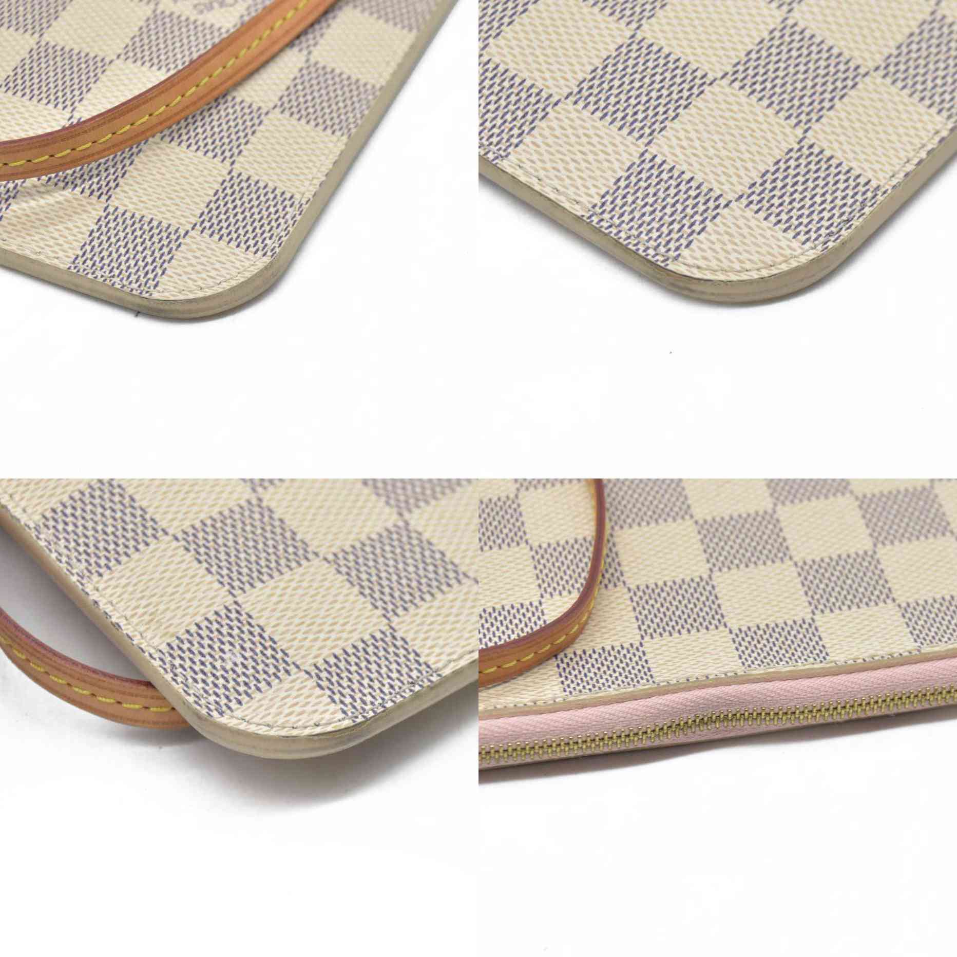 Louis Vuitton Damier Azur Neverfull GM MM Pochette FL3167 Rose Ballerine