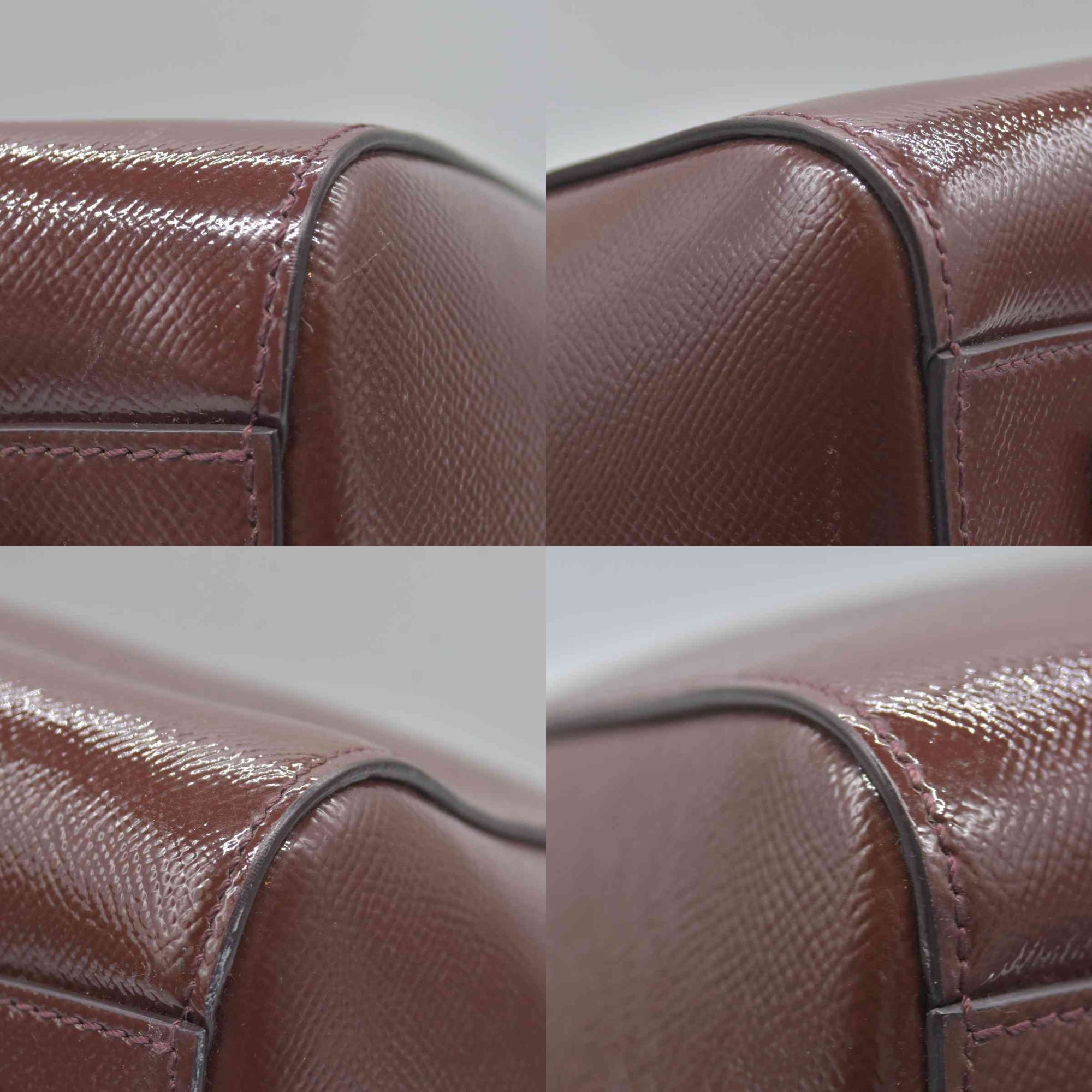 $2750 Givenchy Medium Antigona Satchel in Brown Glazed Patent Leather with Silver Hardware