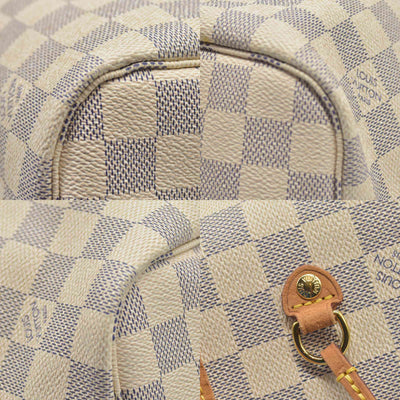 $2170 2019 Louis Vuitton Damier Azur Neverfull MM Rose Ballerine AR4109