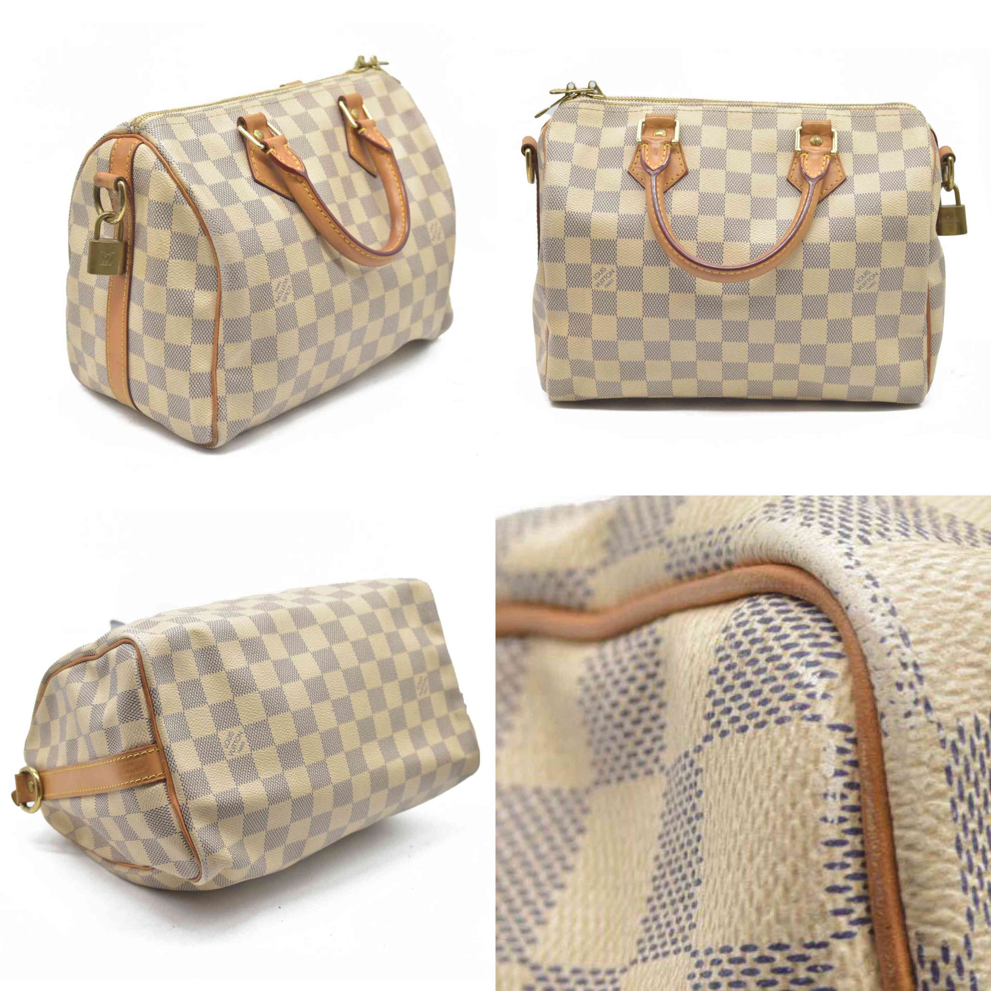 $1940 Louis Vuitton  Damier Azur Speedy Bandouliere 25 DU1154