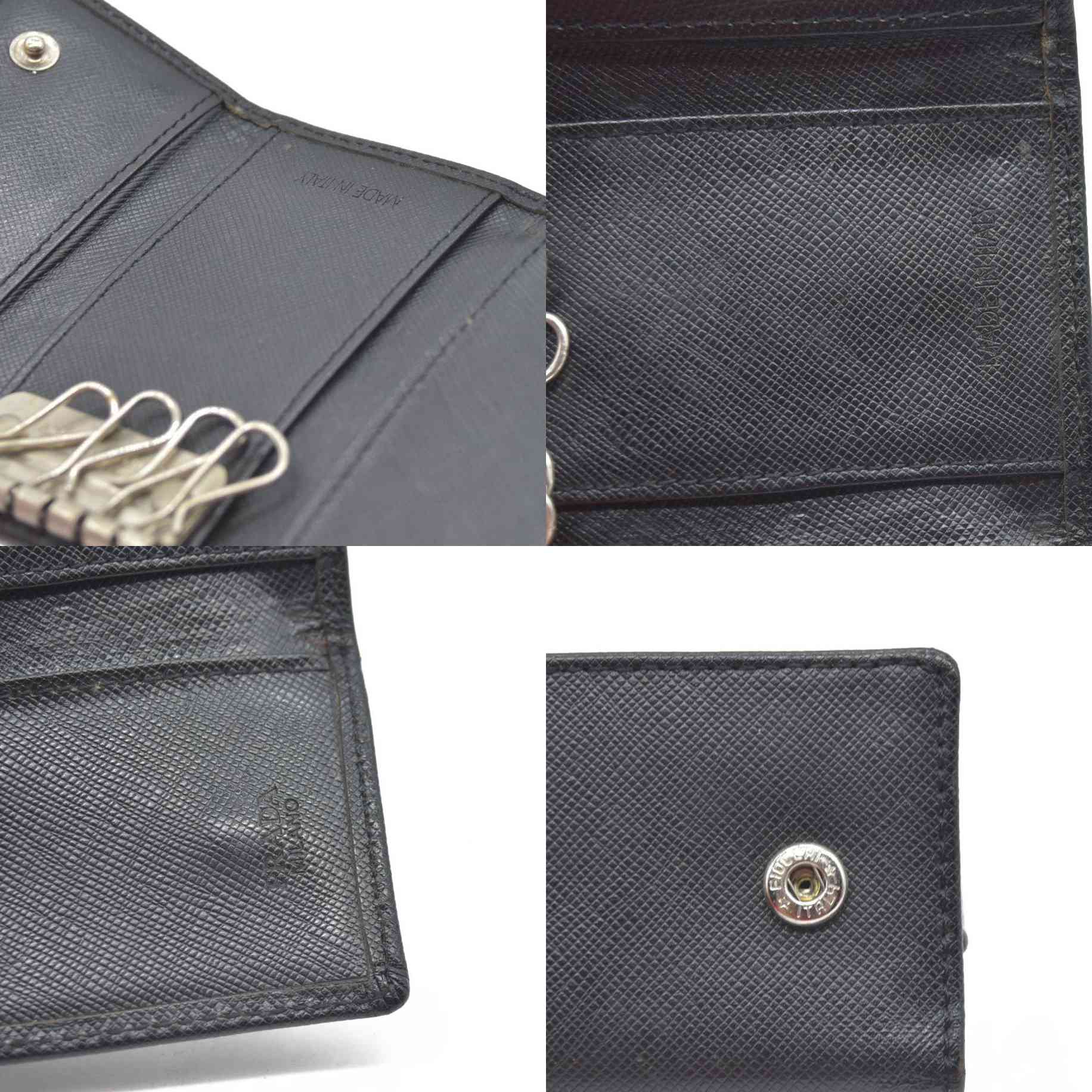 Prada Prada Black Saffiano Leather Key Case Holder