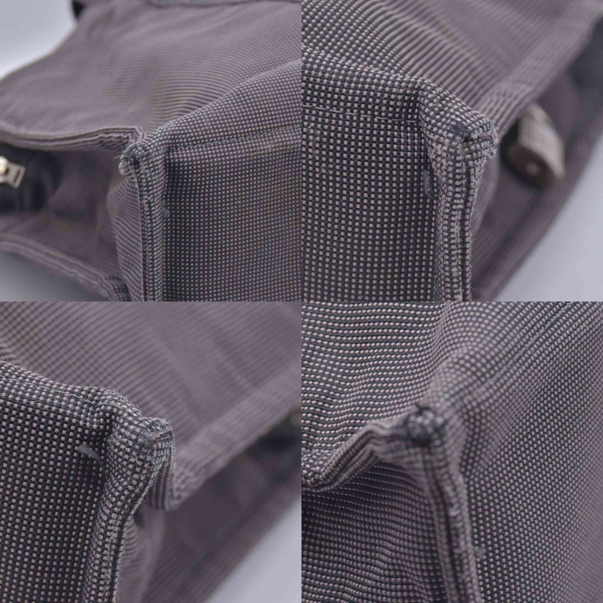 $850 HERMES Herline MM Grey Canvas Tote Bag CONSIGNMENT 10021622