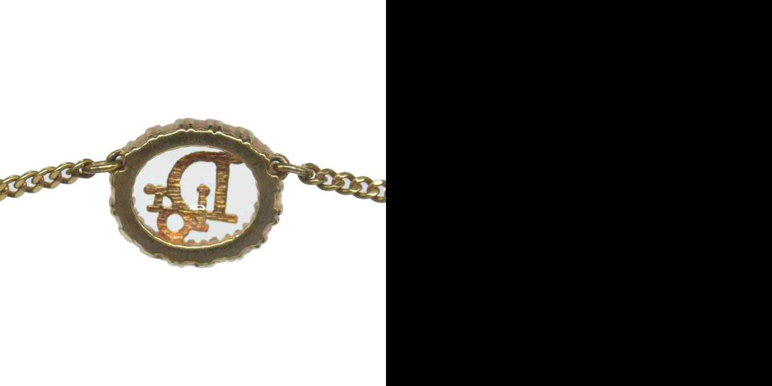 $350 Christian Dior 20th Century Gold Plated Strass CD Logo Pendant Necklace CONSIGNMENT