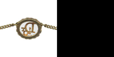 $350 Christian Dior 20th Century Gold Plated Strass CD Logo Pendant Necklace CONSIGNMENT