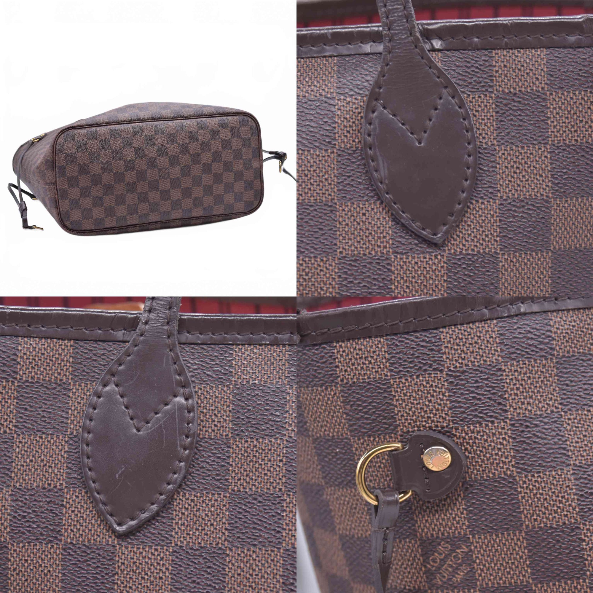 $2240 2018 Louis Vuitton Damier Ebene Neverfull MM with Pouch AR4188 10020399