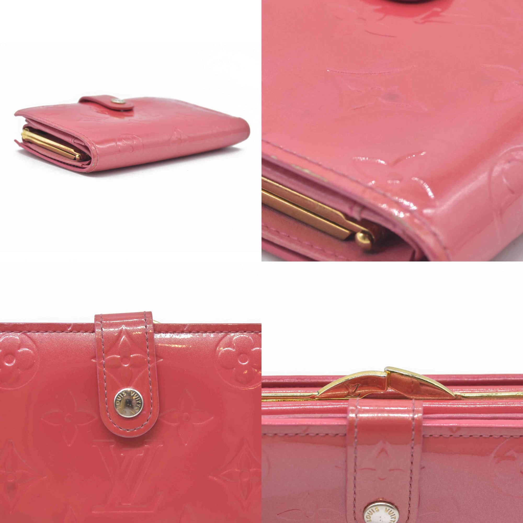 $935 LOUIS VUITTON Monogram Vernis Porte Monnaie Billets Viennois wallet