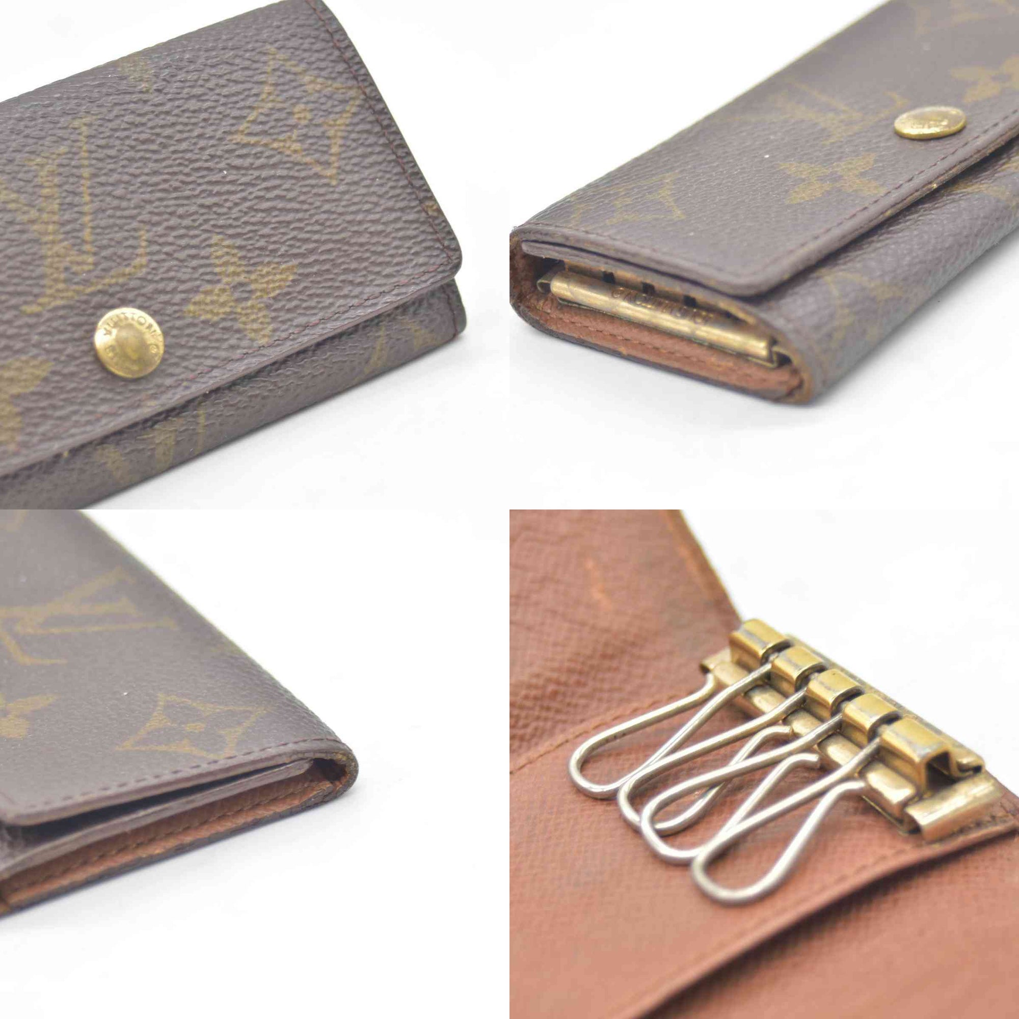 $345 Louis Vuitton Monogram Multicles 4 Ring Key Case Brown TH1919 CONSIGNMENT