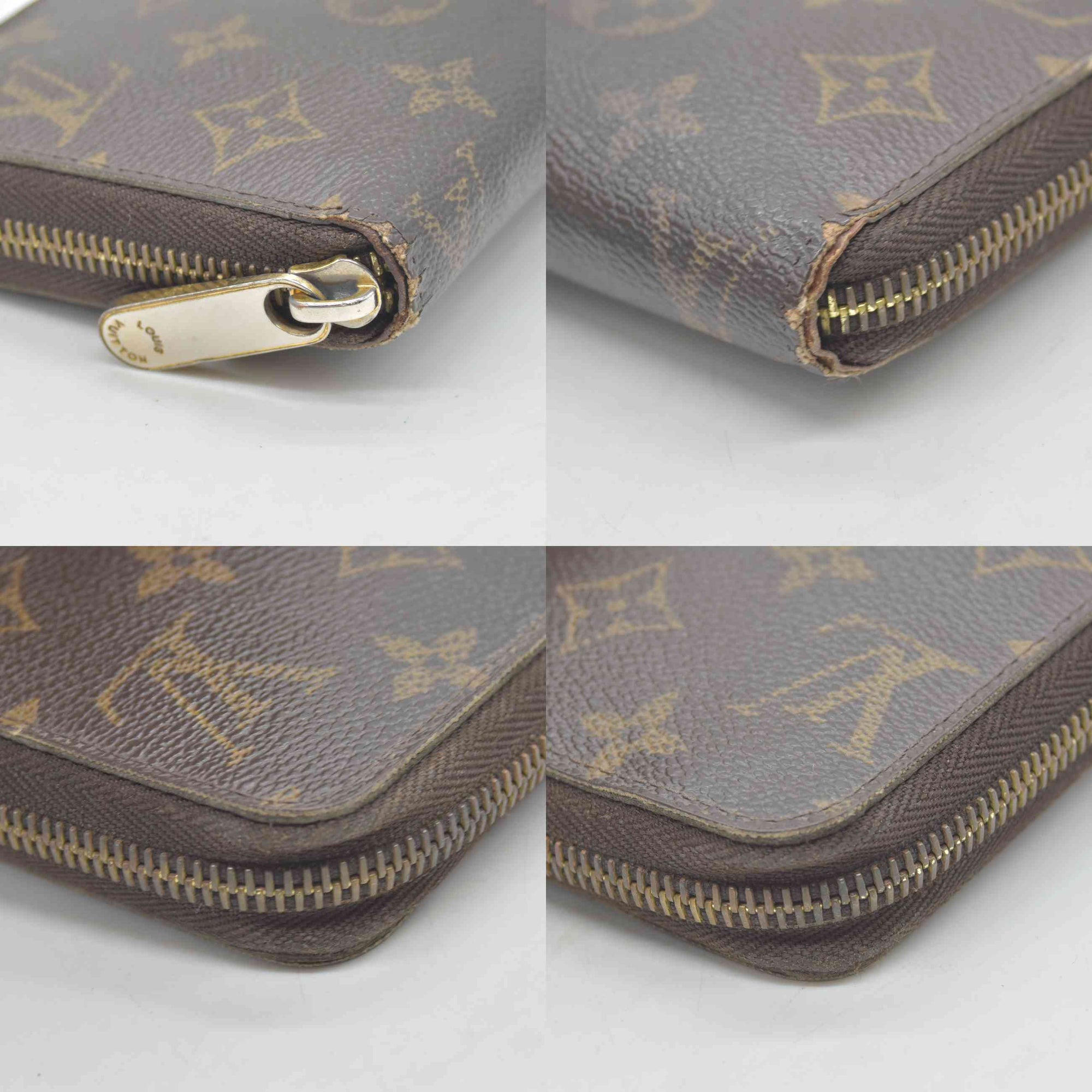 $915 2010 LOUIS VUITTON Monogram Zippy Wallet Brown CA2130
