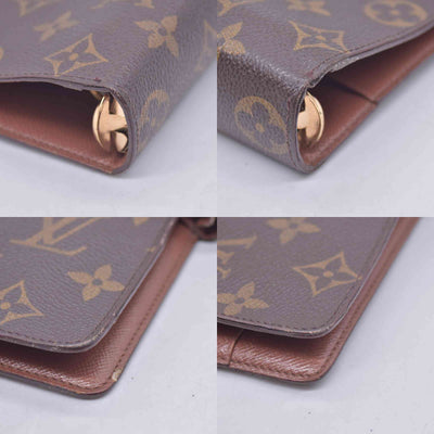 $715 1997 LOUIS VUITTON Monogram Agenda MM Medium Ring Planner Cover Brown SP0947 10021367