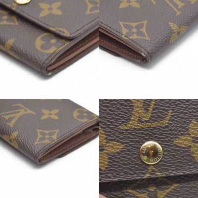 $430 Louis Vuitton Monogram Porte Monnaie Plat Coin Purse Wallet Brown