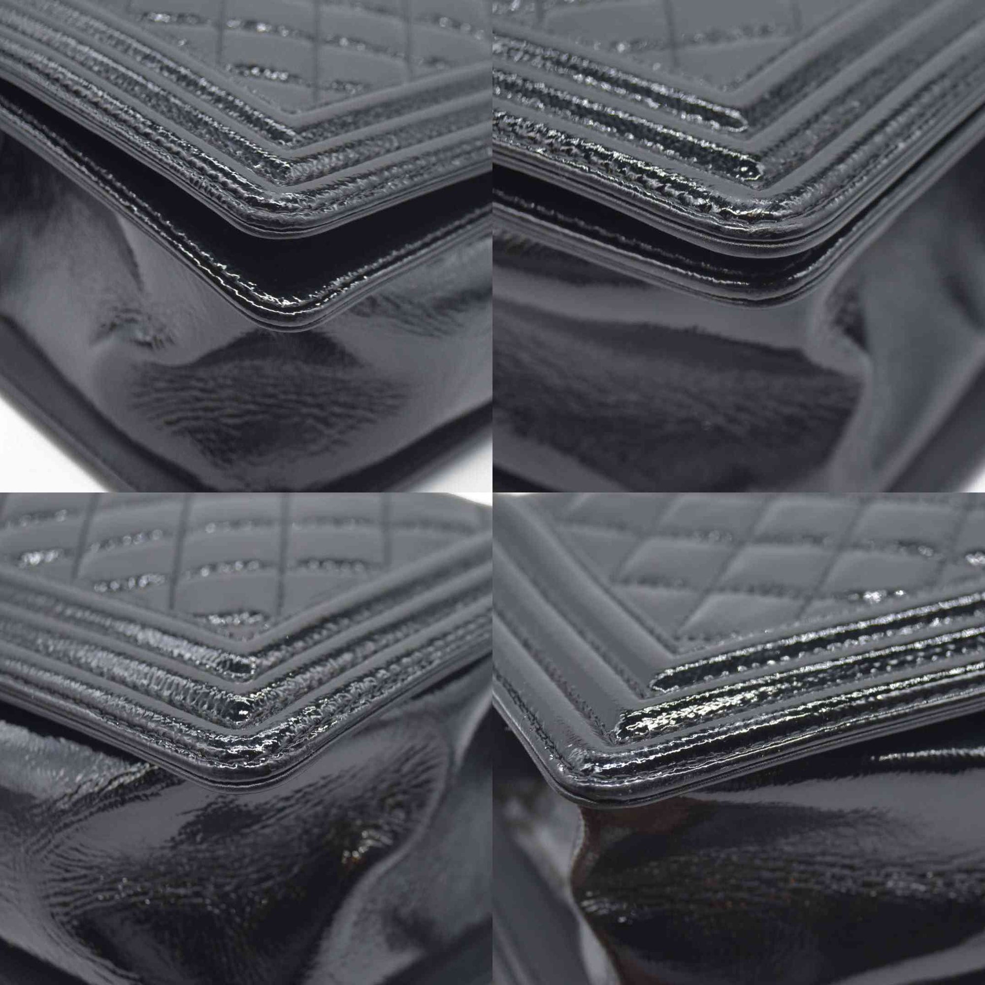 $6900 Chanel Medium Patent Boy Bag CC Logo Chain Shoulder Bag 2014