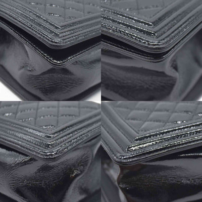 $6900 Chanel Medium Patent Boy Bag CC Logo Chain Shoulder Bag 2014