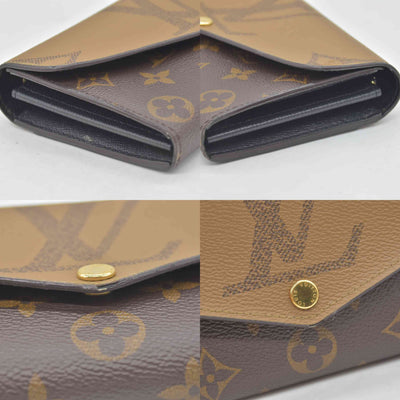 $885 RFID Louis Vuitton Reverse Monogram Giant Sarah Wallet