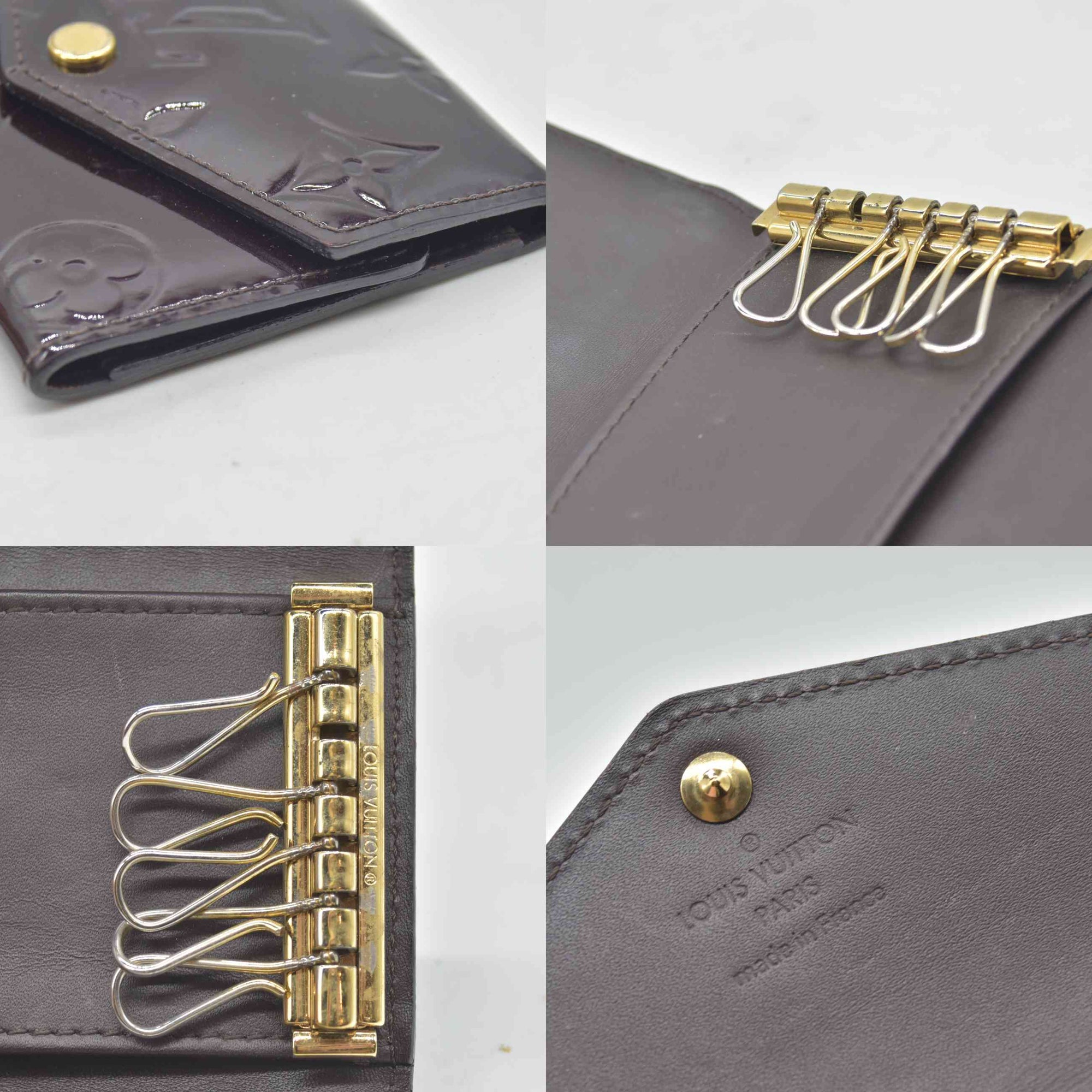 $465 2015 Louis Vuitton Vernis Multicles 6 Key Holder Amarante TS0175