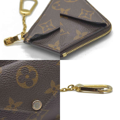 Louis Vuitton  Monogram Recto Verso Card Holder Black RFID Damaged Key Ring