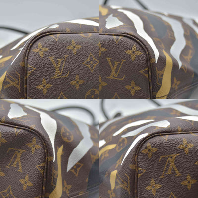 $2550 Louis Vuitton x LoL Monogram Neverfull MM Gold Silver