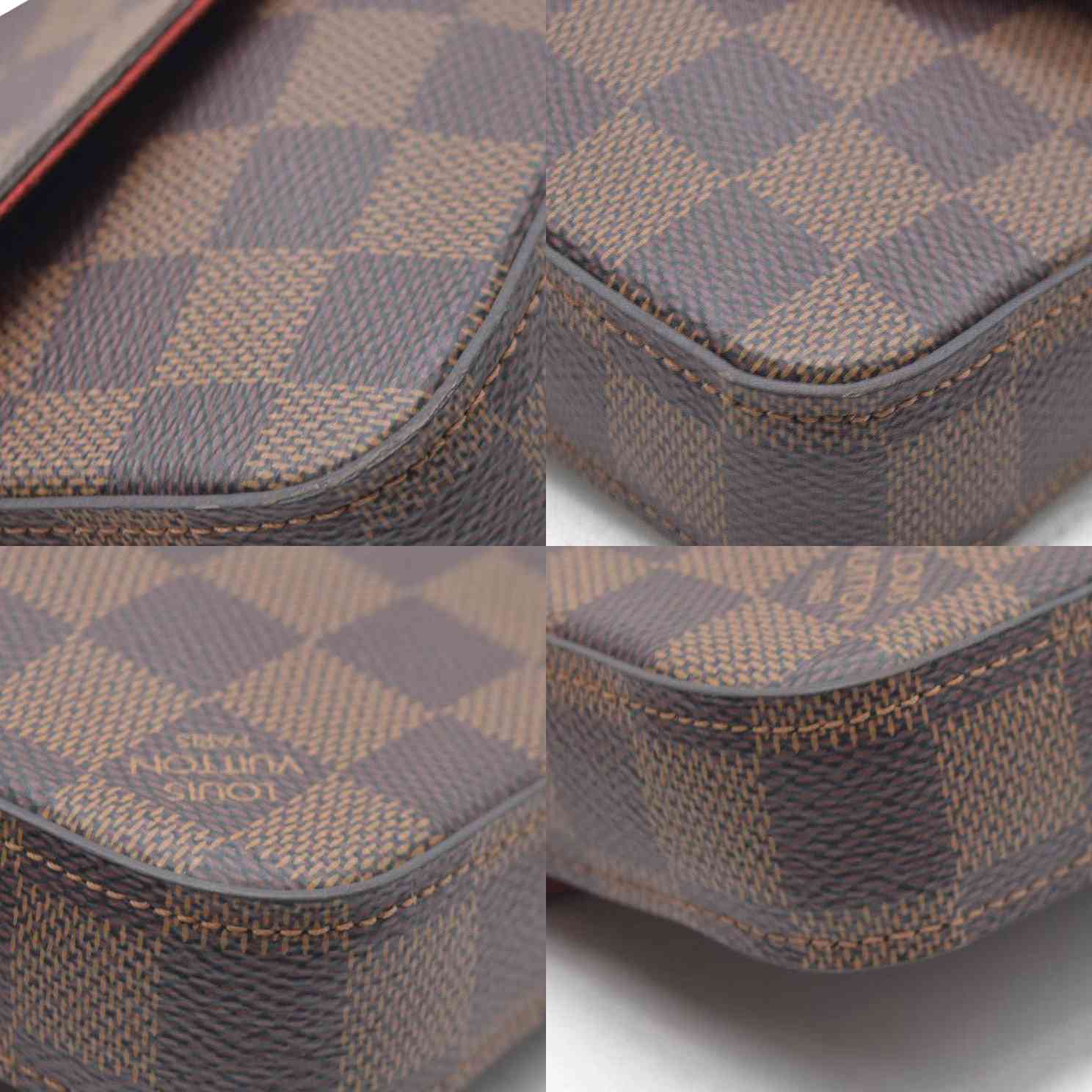 Louis Vuitton Damier Ebene Pochette Félicie Brown Coated Canvas Crossbody Bag