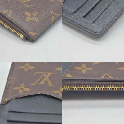 $675 Louis Vuitton  Monogram Recto Verso Card Holder Black RFID