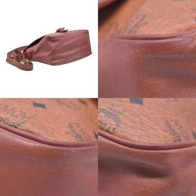 $980 MCM Visetos Flap Messenger Bag Cognac CONSIGNMENT 10021348