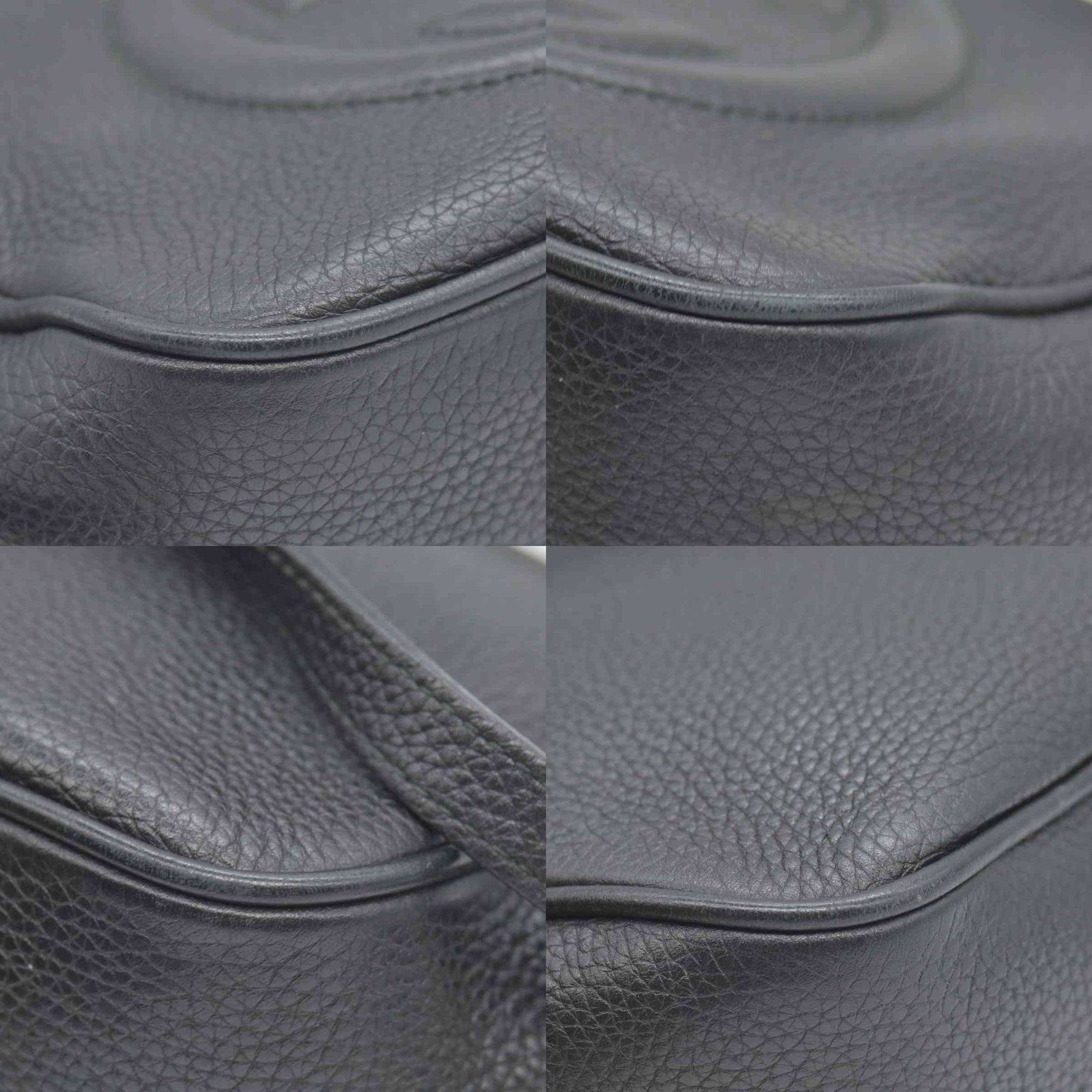 $1490 Gucci Pebbled Calfskin Small Soho Disco Bag Black