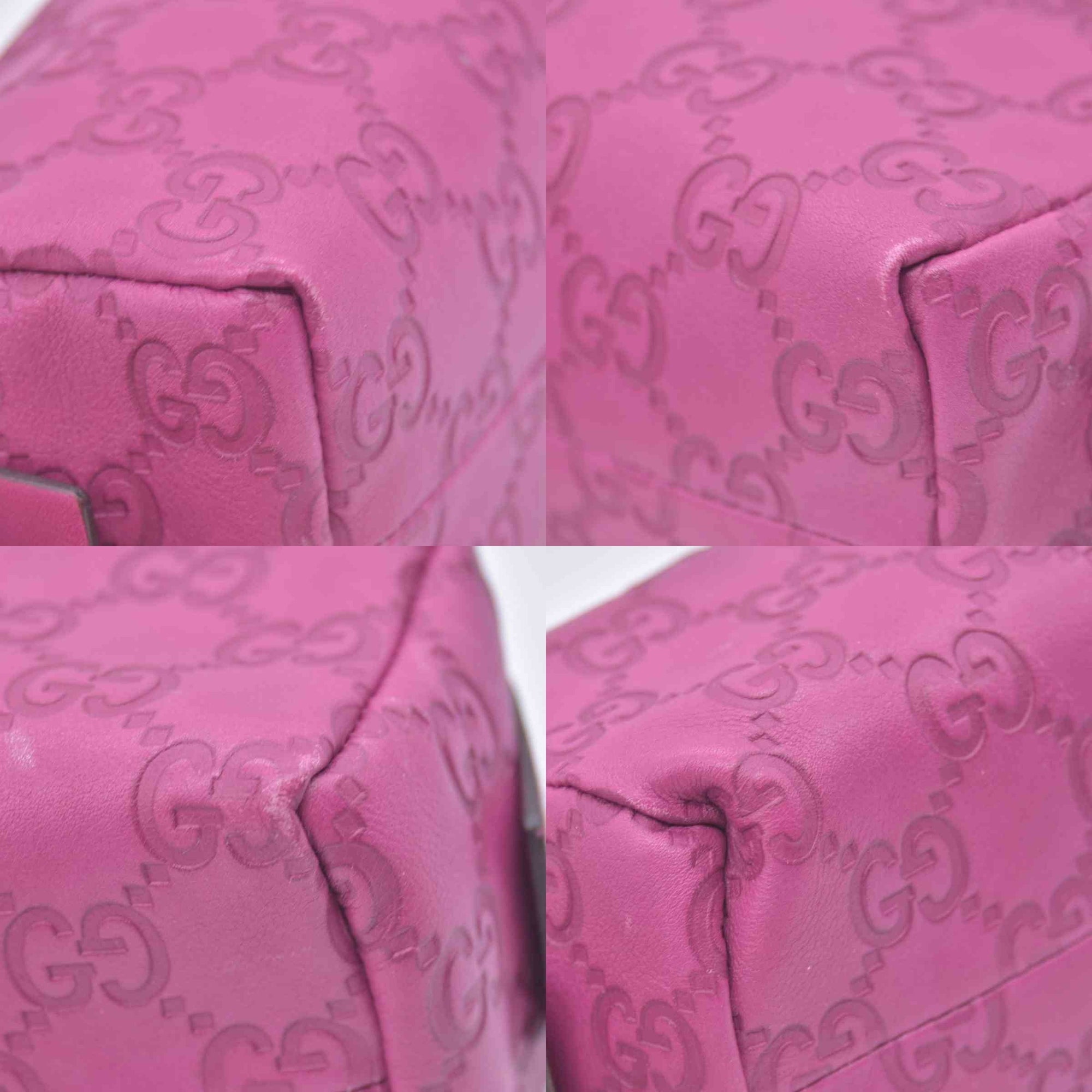 $480 GUCCI Guccissima Leather Heart Charm Cosmetic Pouch Pink CONSIGNMENT 10021425