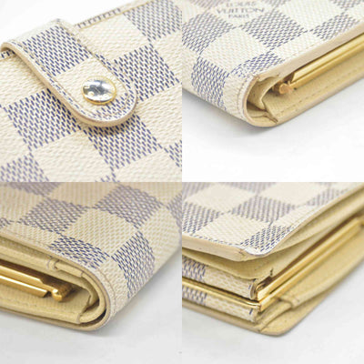 $750 Louis Vuitton Damier Azur French Kisslock Wallet MI3088 CONSIGNMENT