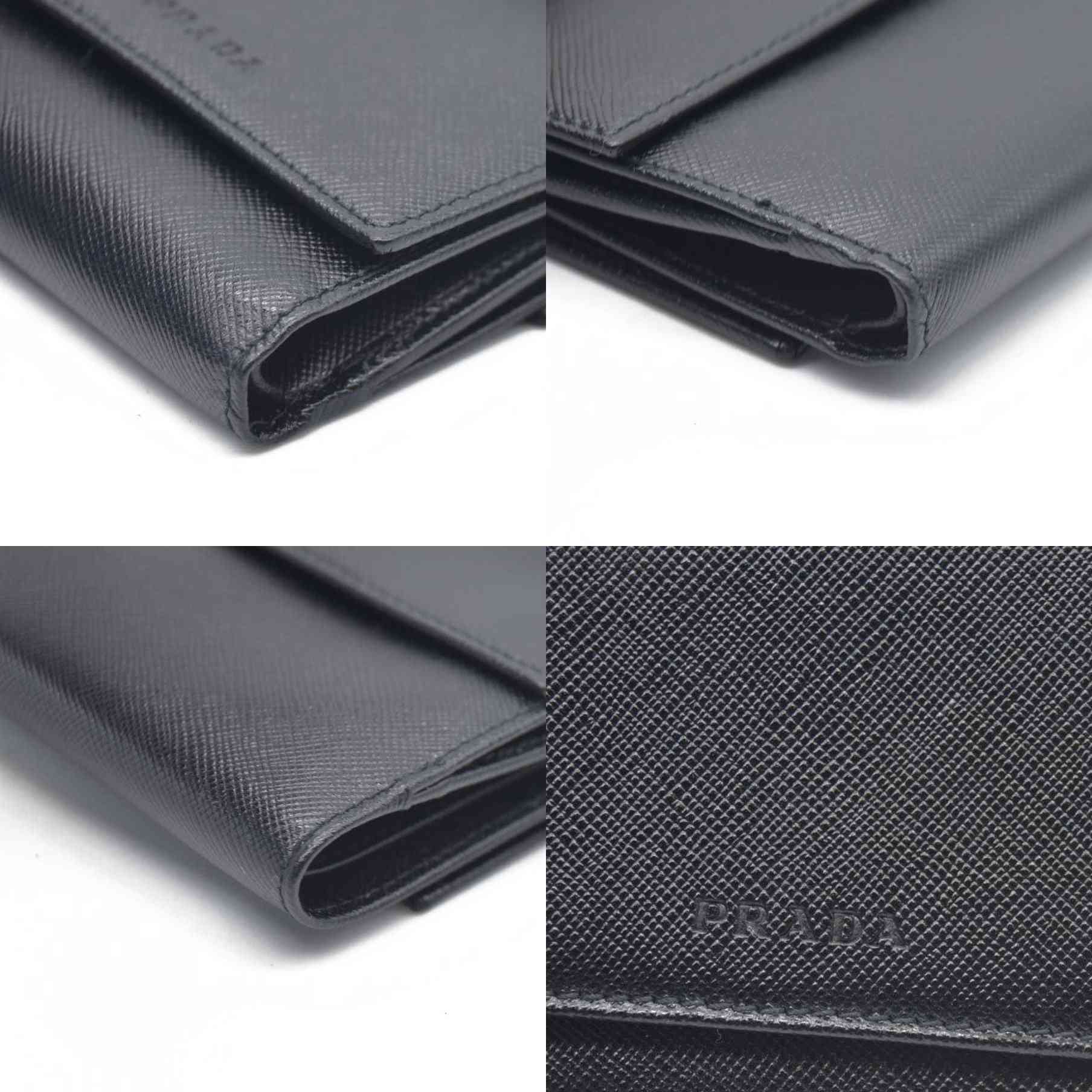 AUCTION $775 Prada  Saffiano Business Card Holder Nero Black