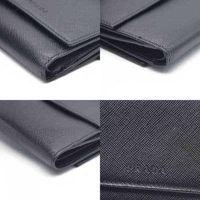 AUCTION $775 Prada  Saffiano Business Card Holder Nero Black