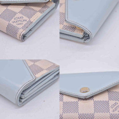 $570 2021 Louis Vuitton Damier Azur Zoe Wallet Olympe MI0261
