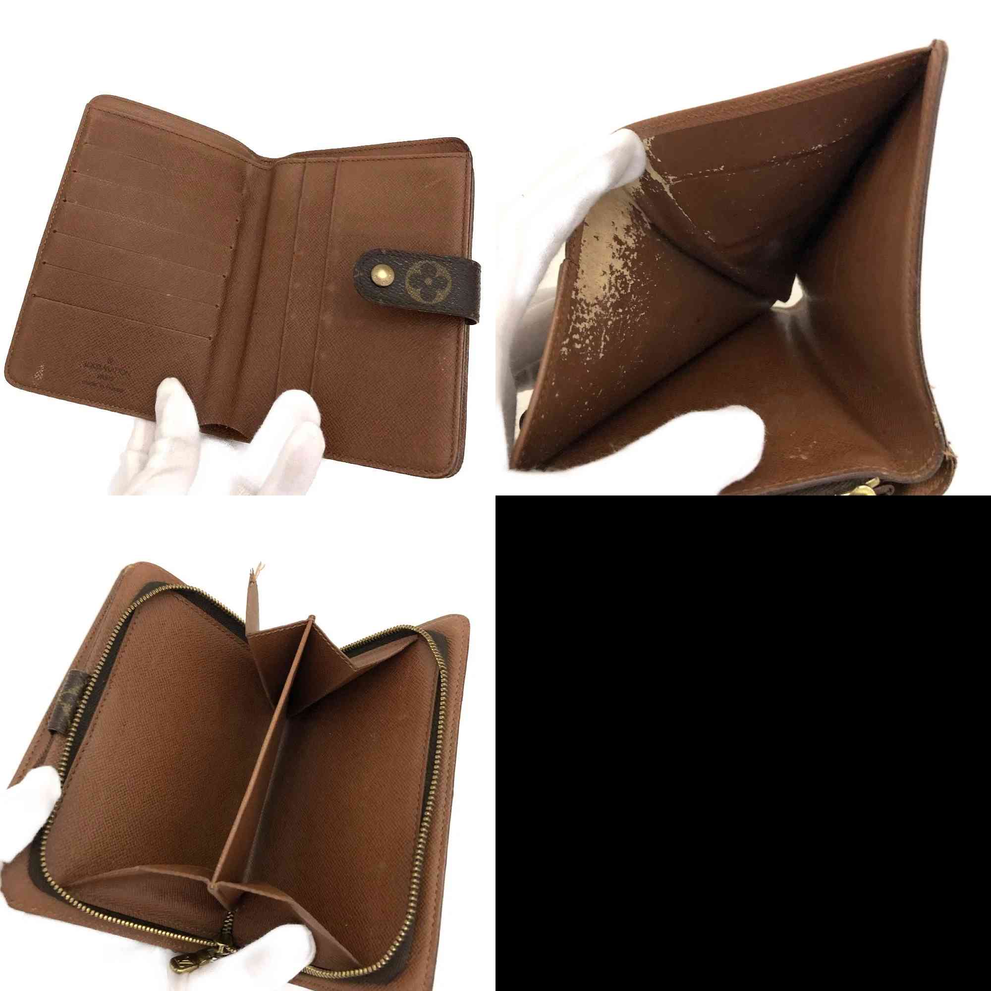 Louis Vuitton Monogram Porte Papier Zippe Bifold Wallet Brown SP1919