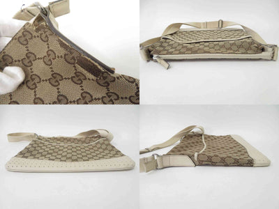 $980 2011 Gucci GG Canvas Leather Shoulder Messenger Bag 145857-200047