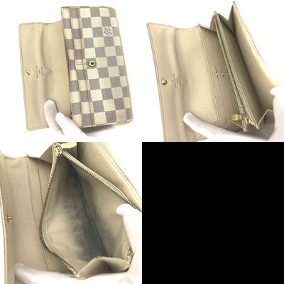 Louis Vuitton Damier Azur Porte Feuille Sarah Long Bifold Wallet CA3009