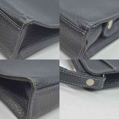 $650 BURBERRYS Black Tumbled Leather Clutch Wristlet With Nova Check Plaid Lining CONSIGNMENT