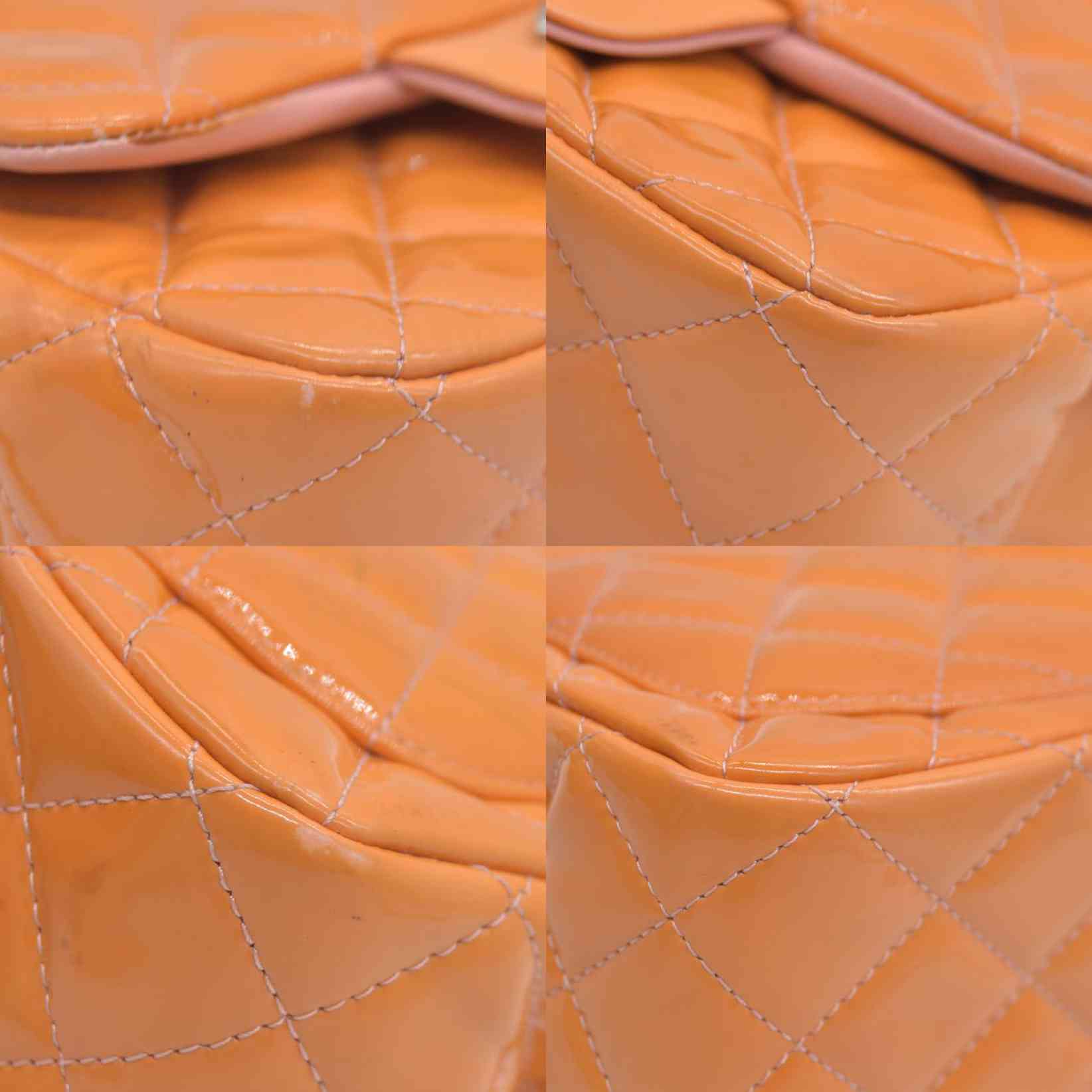 $5200 Chanel Mini Square Flap Bag Orange 2013