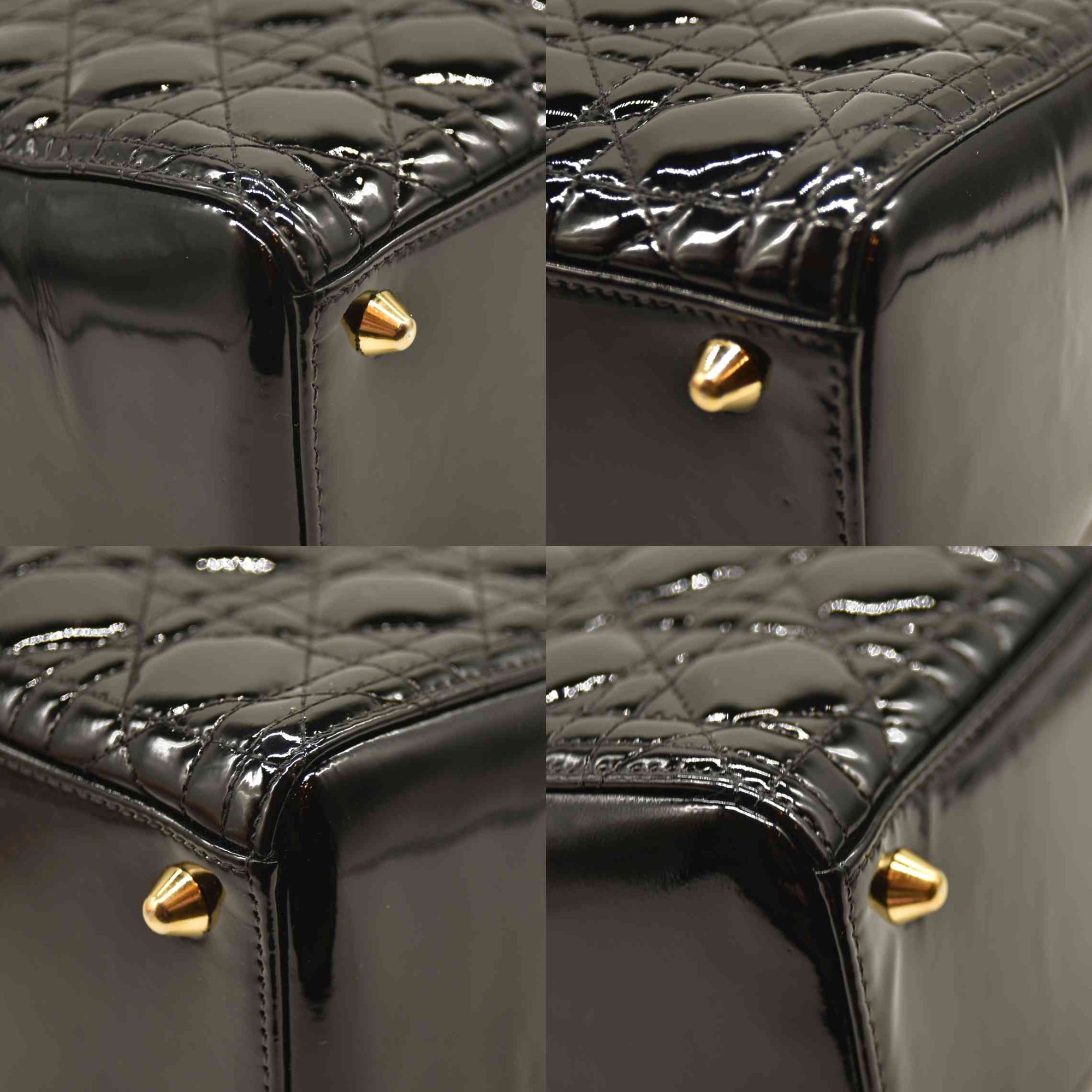 Christian Dior  Patent Cannage Large Lady Dior Black