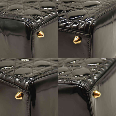 Christian Dior  Patent Cannage Large Lady Dior Black