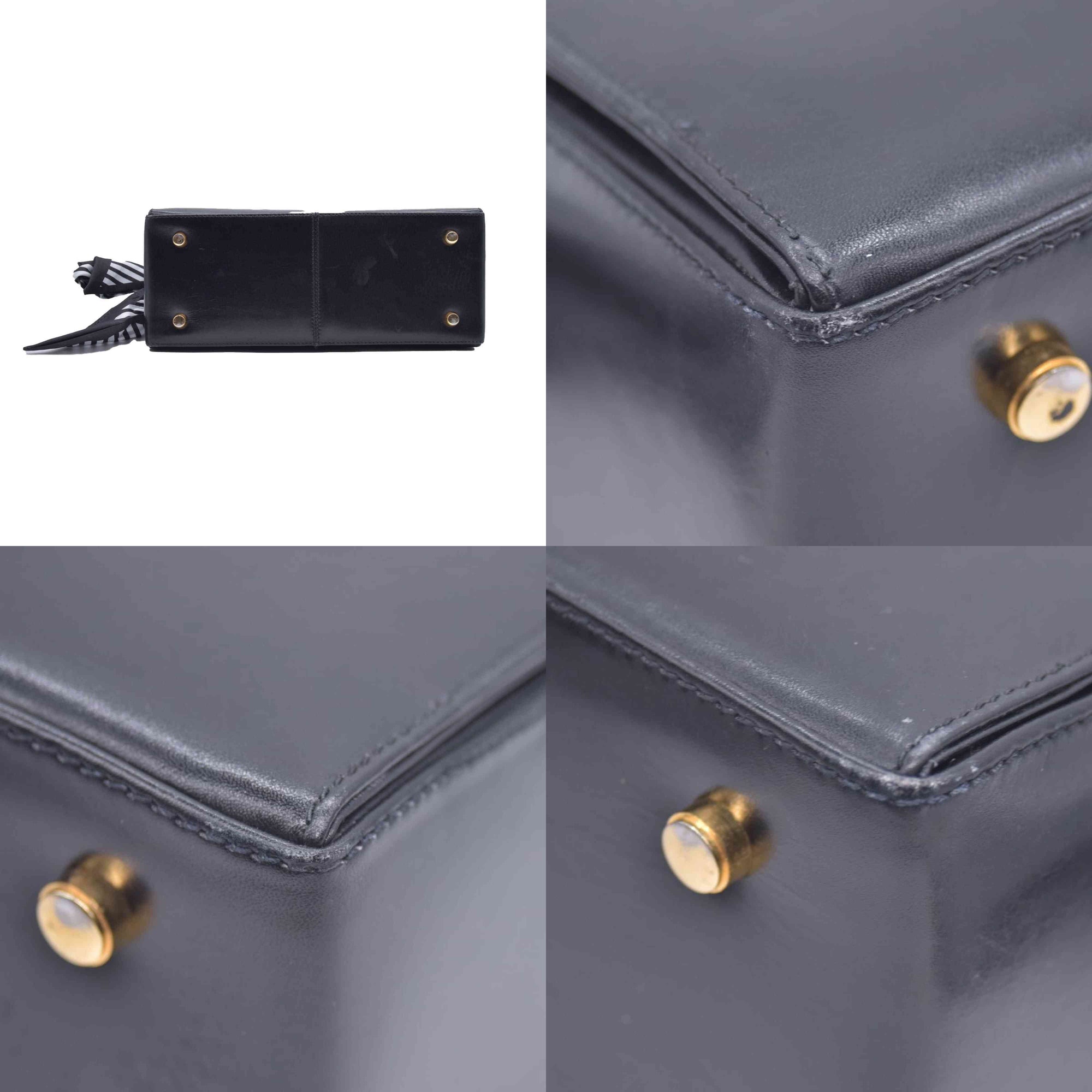 $1450 SALVATORE FERRAGAMO Smooth Calfskin Gancini Top Handle Bag CONSIGNMENT 10021181