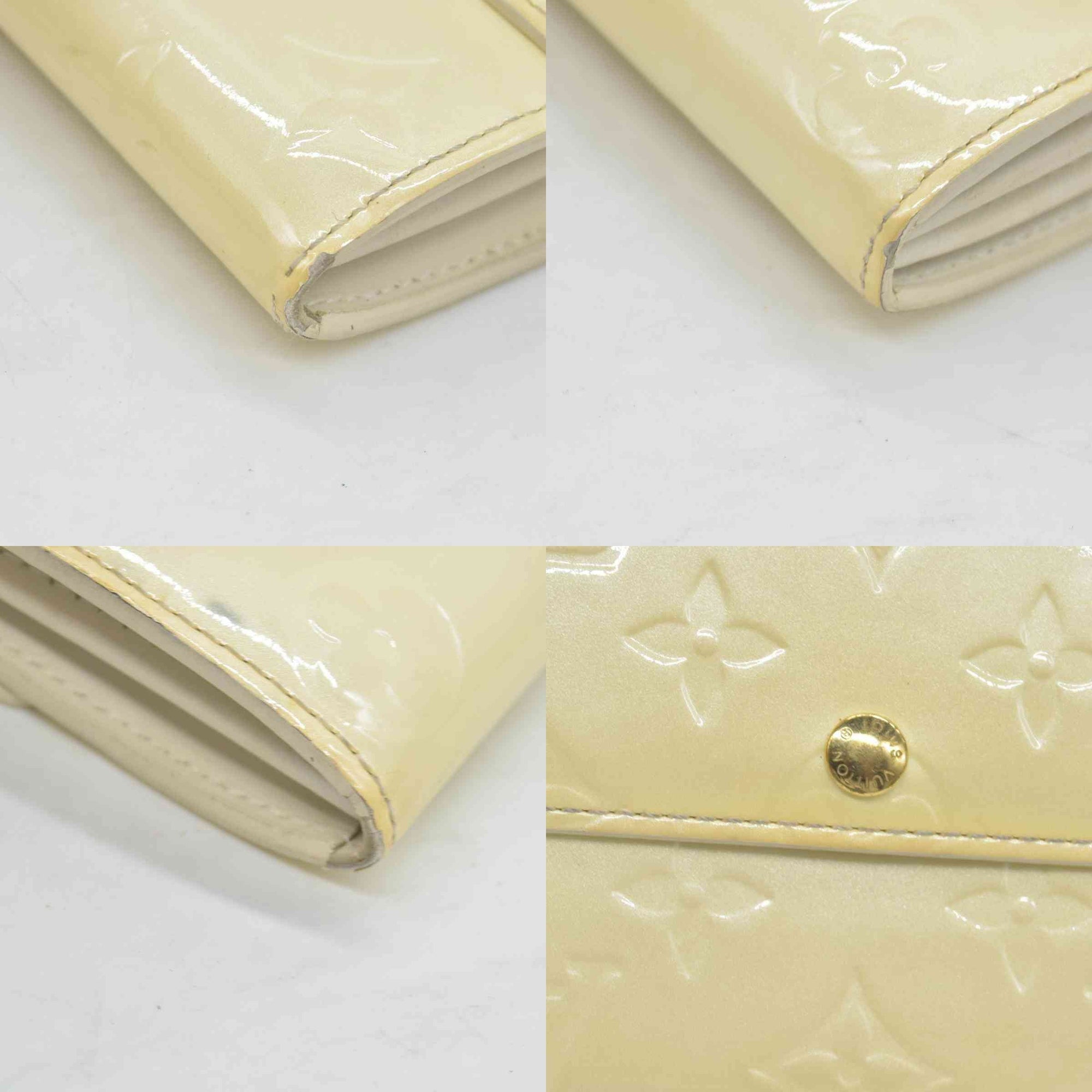 $840 Louis Vuitton Vernis Sarah Wallet Ivory CONSIGNMENT