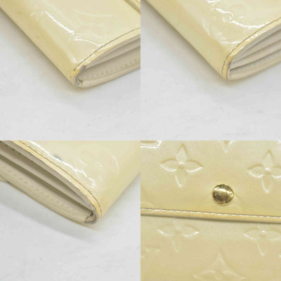 $840 Louis Vuitton Vernis Sarah Wallet Ivory CONSIGNMENT