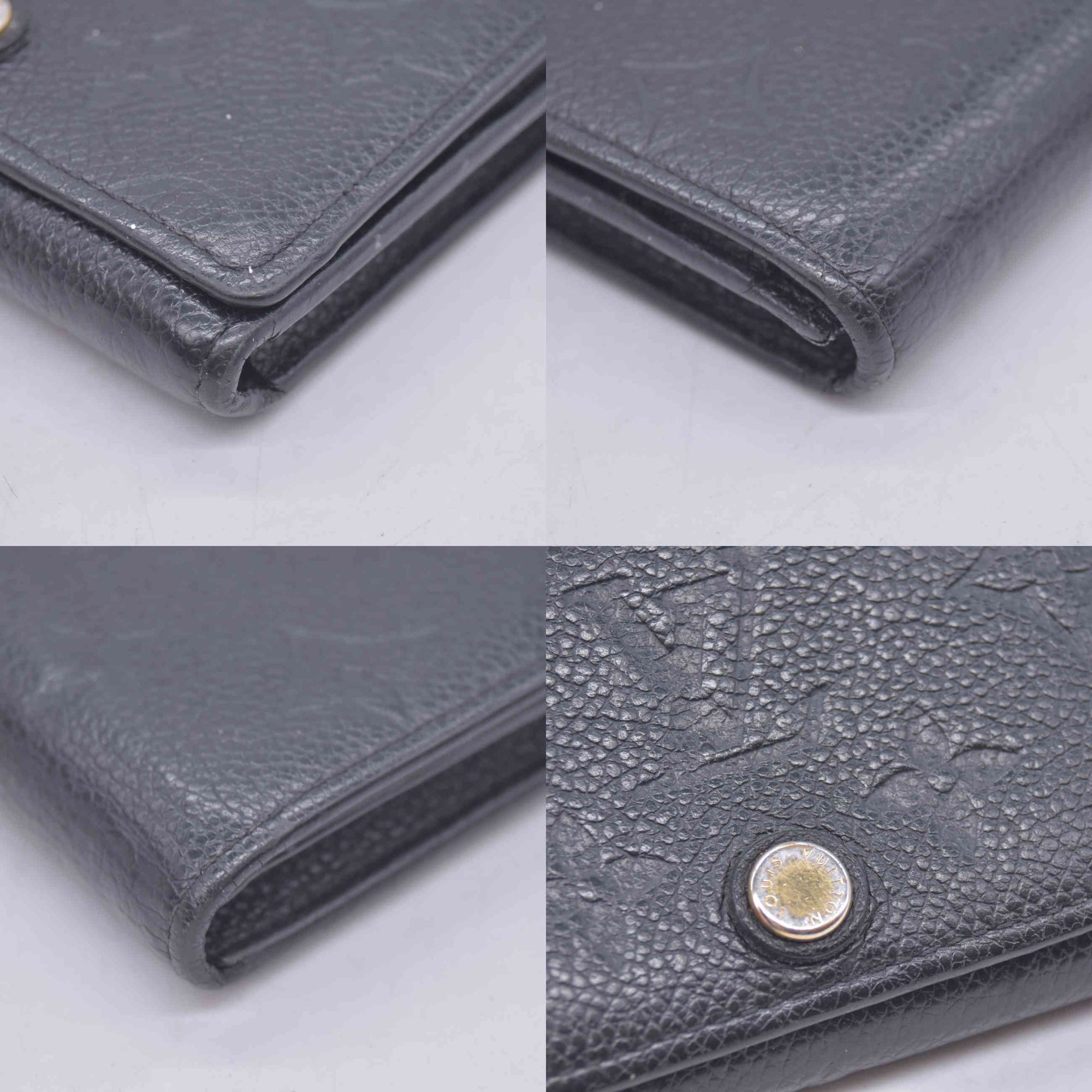 $480 2016 Louis Vuitton Empreinte Business Card Holder Black CA1196