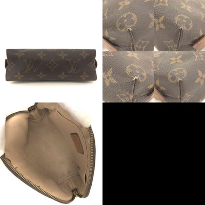 $600 2003 Louis Vuitton Monogram Pochette Cosmetics Pouch Brown CA0093