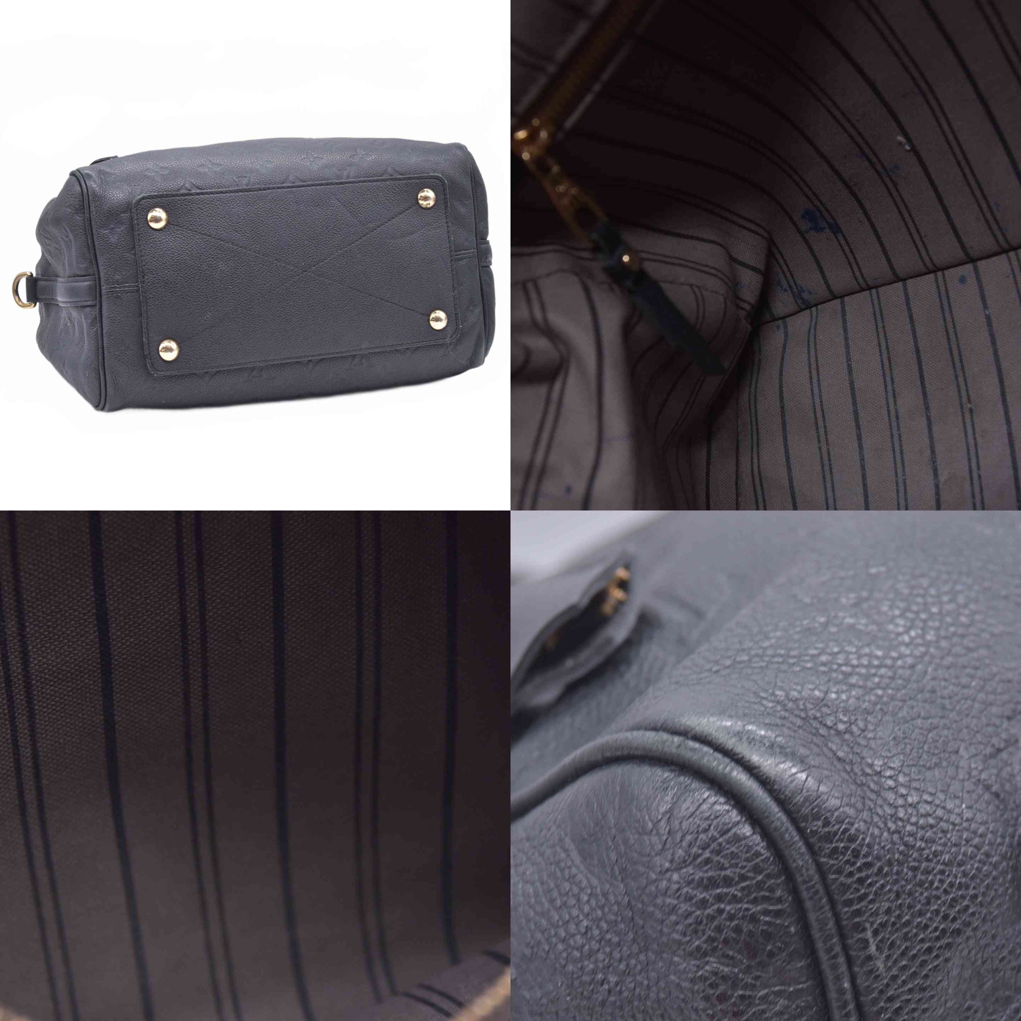 $3050 2014 Louis Vuitton Empreinte Speedy Bandouliere 30 Black 10021270 AH1174