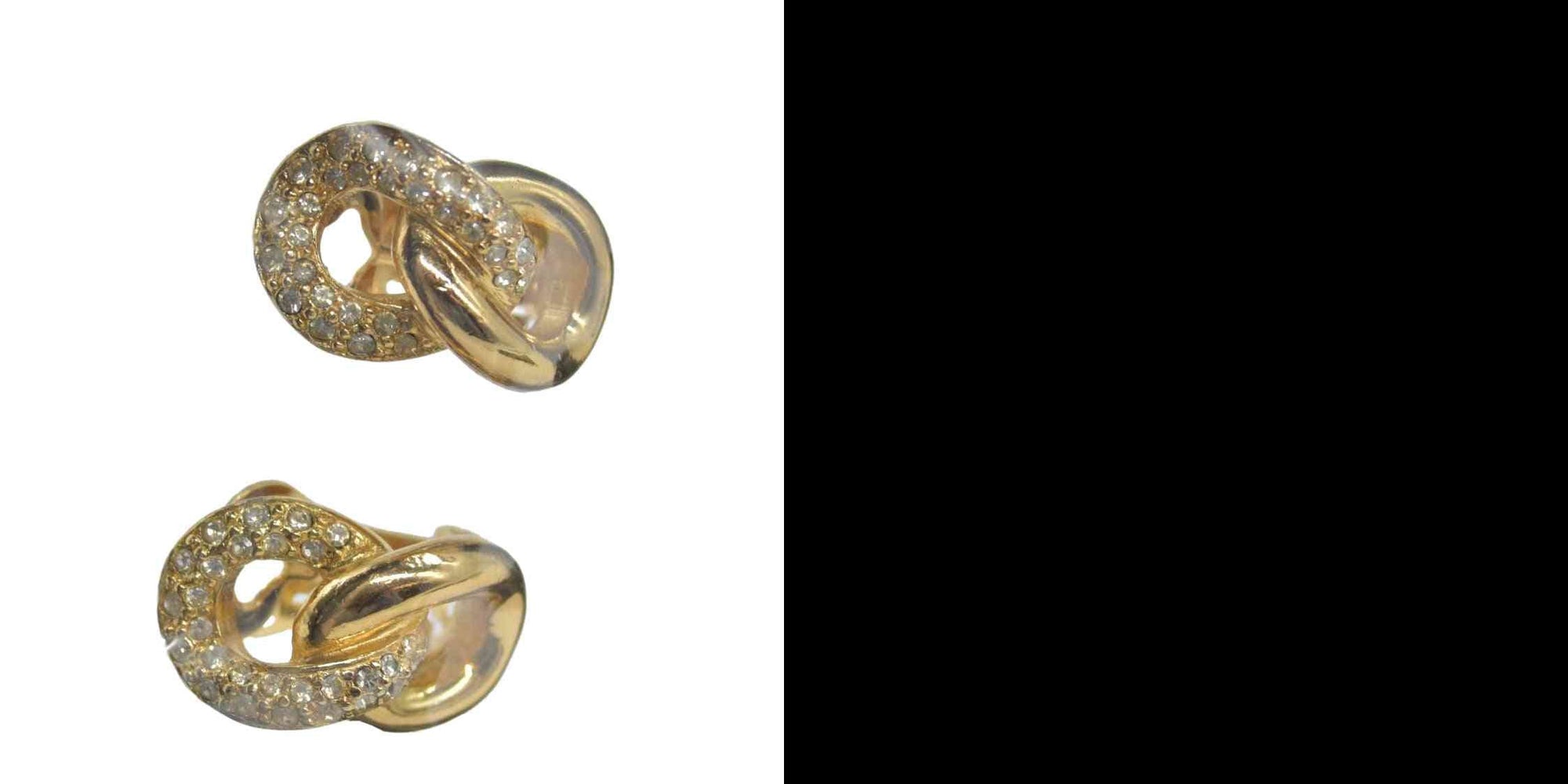 $300 Christian Dior Gold Tone Chain-Link Clip-On Earrings CONSIGNMENT