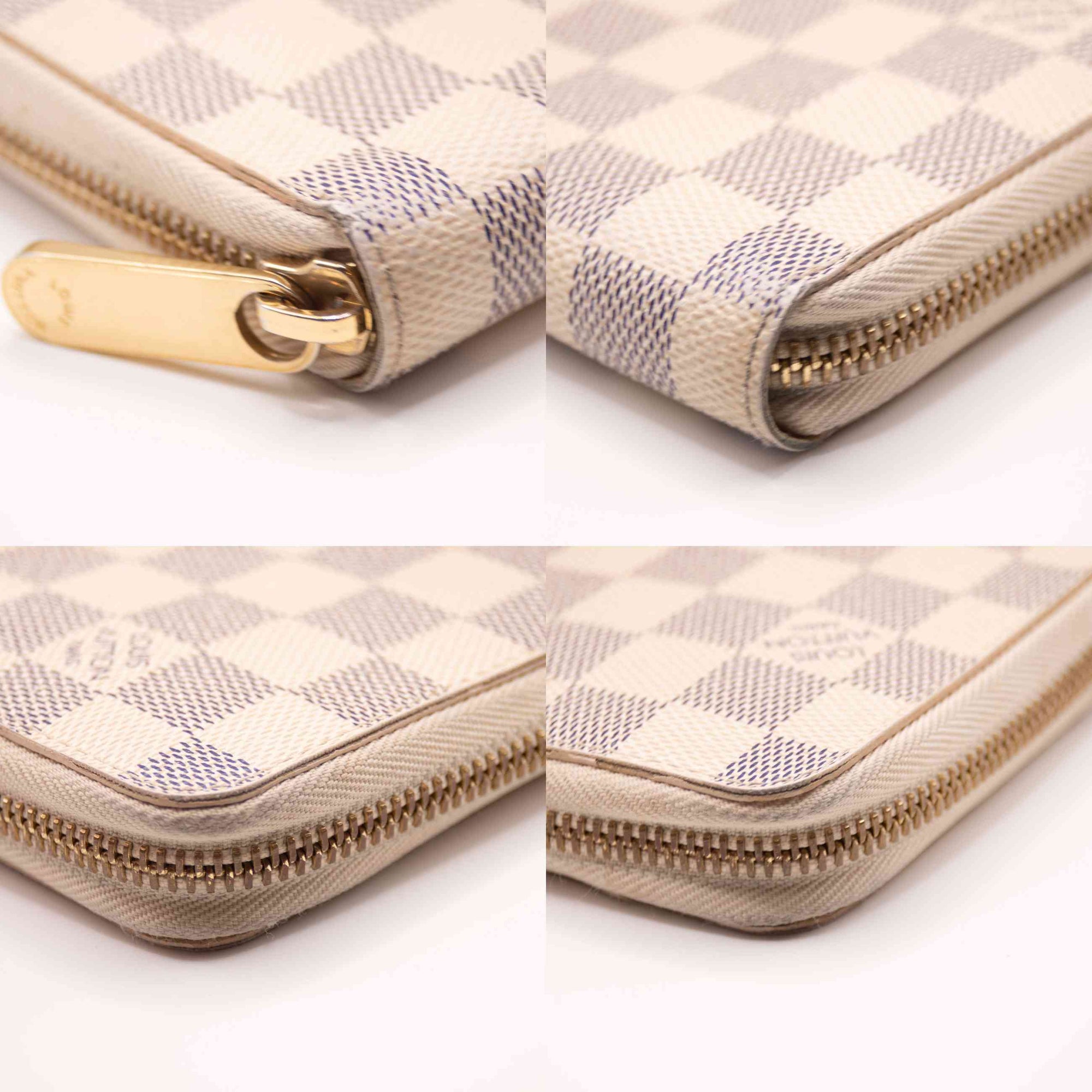$1090 2012 Louis Vuitton Damier Azur Zippy Zip Around Organizer Long Wallet SD1112