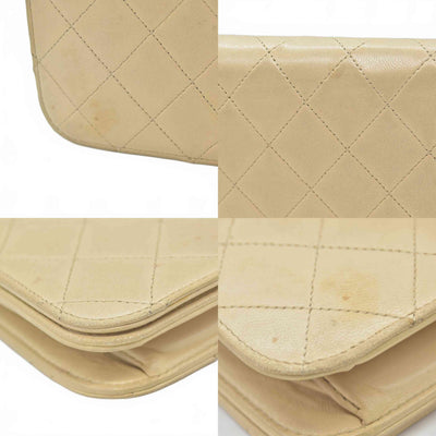 $3350 Chanel Timeless Classic Quilted Single Flap with 24K GHW Beige