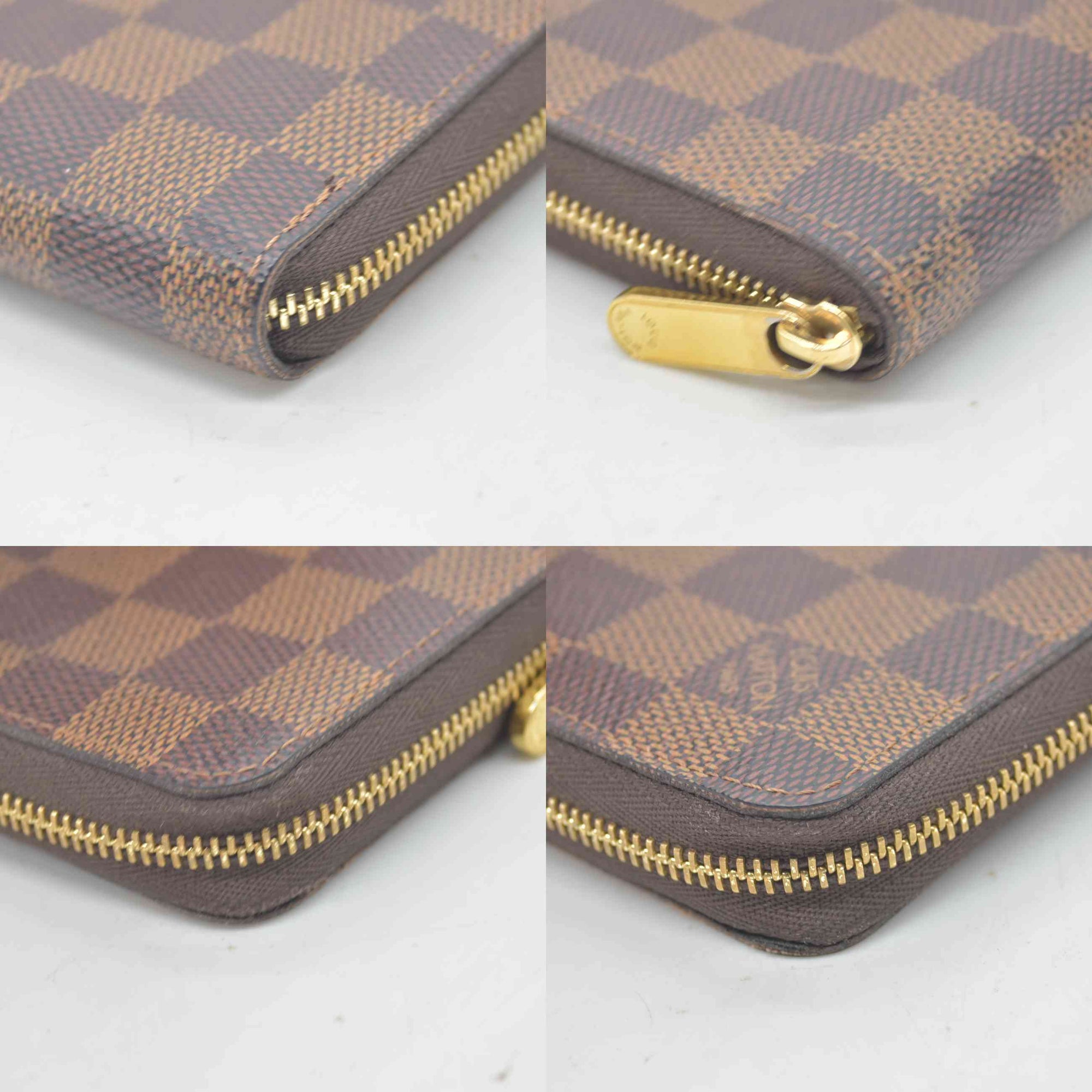 $560 Louis Vuitton RFID Damier Zippy Coin Purse Brown Compact Wallet