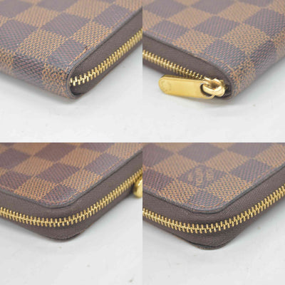 $560 Louis Vuitton RFID Damier Zippy Coin Purse Brown Compact Wallet