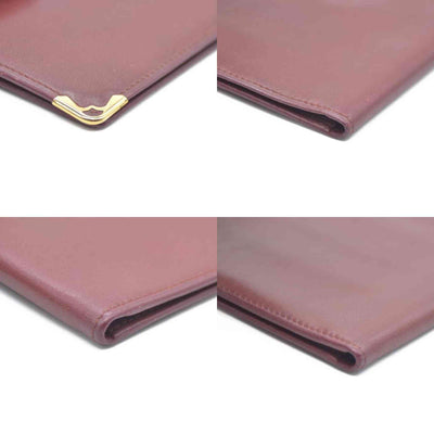 Must de Cartier Leather Long Bifold Wallet Bordeaux