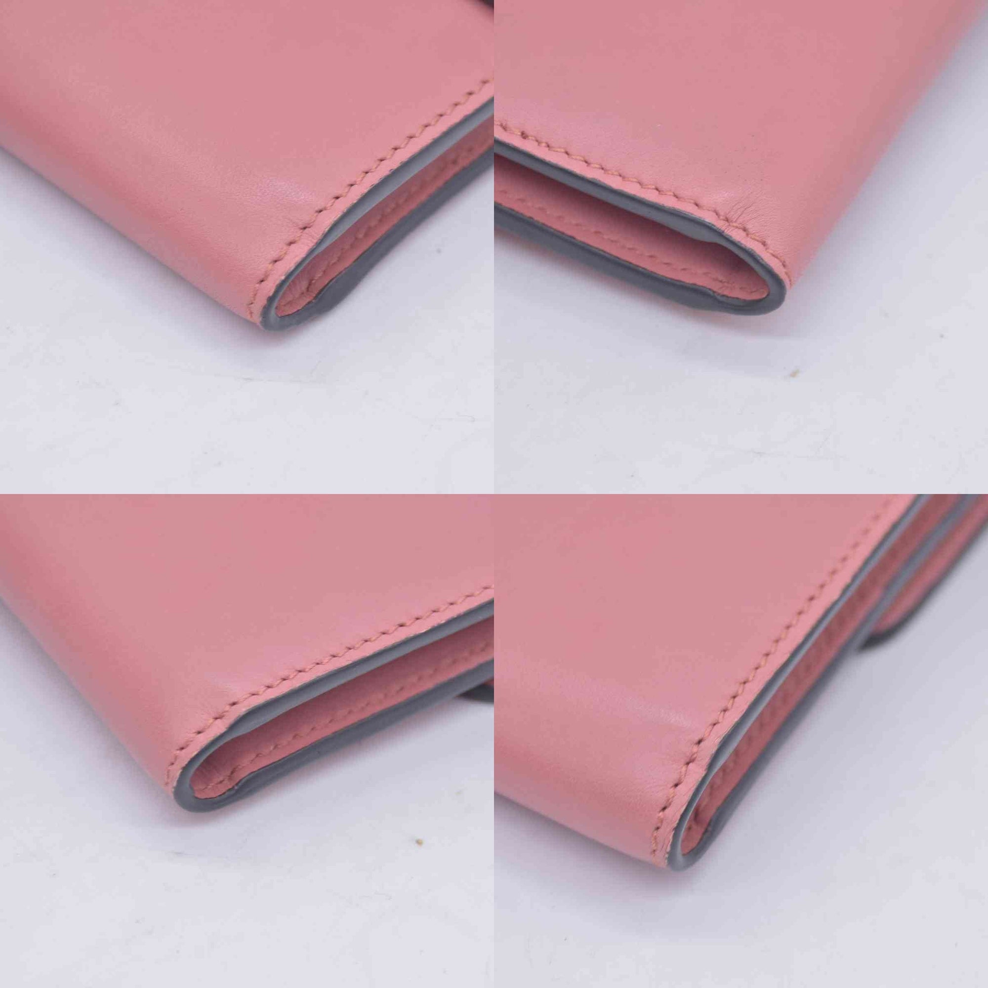 $595 GUCCI Dollar Calfskin Interlocking G Continental Wallet Pink CONSIGNMENT